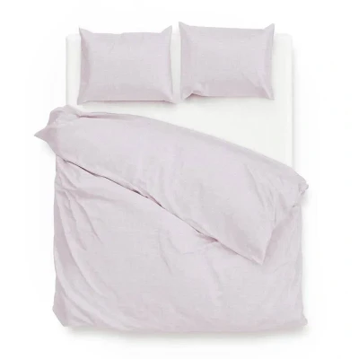 Afbeelding van Dekbedovertrek Zo! Home Lino Grey Lilac Katoen 240 x 200 / 220 cm Lits Jumeaux