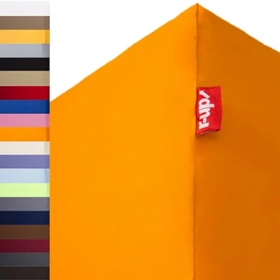 Afbeelding van R up Hoeslaken 100% katoen 130 g/m² Öko Tex 100 zonder stress 180 x 200 220 tot 35 cm hoogte meerdere kleuren, katoen, oranje,