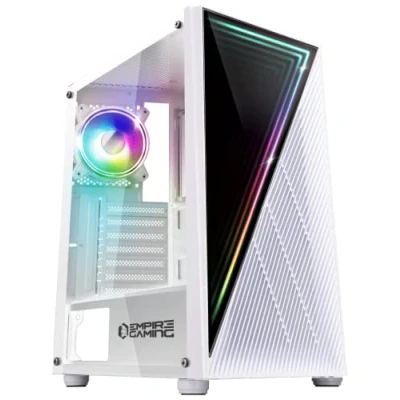 Afbeelding van EMPIRE GAMING PC behuizing voor gamers Crystal ARGB Medium Tower ATX, Micro ATX en ITX 3D frontpaneel met spiegeleffect Ventilatoren 1 x 120mm 3 pins 5 Volt LED RGB adresseerbaar