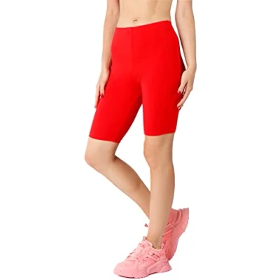 Afbeelding van Merry Style MS MS10 414 LE Dames Leggings Sport Vrijetijdsbroek Kort Viscose Sporbroek Yogabroek Rood S