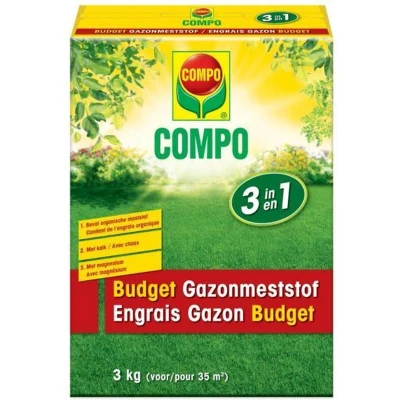 Afbeelding van COMPO Budget Gazonmeststof drievoudige werking gedeeltelijk organisch doos 3 kg (35 m²)