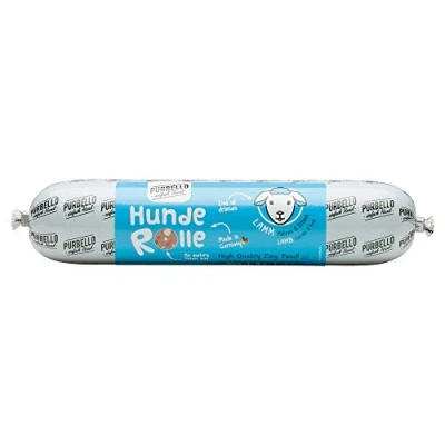 Afbeelding van PURBELLO Hondenrol, lam met wortels en erwten, monoproteïne hondenvoer hoog vleesgehalte, natvoer voor honden, hondenworst, snijbestendig graanvrij, 8 x 400 g
