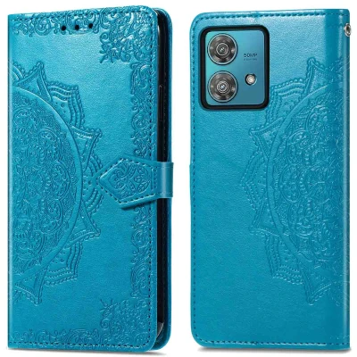 Afbeelding van Motorola Edge 40 Neo Hoesje Kunstleder iMoshion Bookcase Turquoise Telefoonhoesje