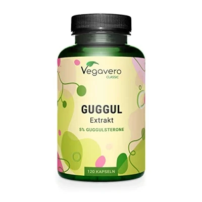 Afbeelding van Vegavero Guggul capsules 500 mg extract (15:1) 5% Guggulsteron Grondstof uit India Laboratorium getest 120 Veganistisch zonder toevoegingen