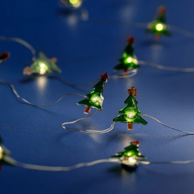 Afbeelding van Micro LED verl.streng 3ass op batterij 1.9m 20L zilver/warm wit Lumineo