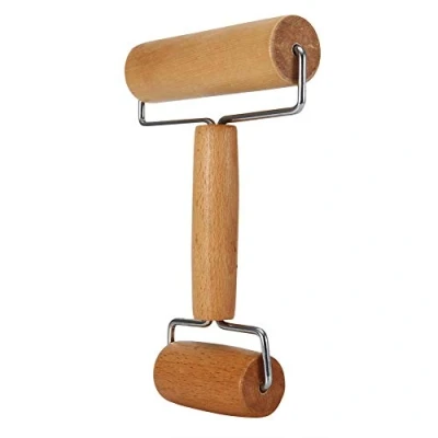Afbeelding van Houten Roller Pizza Roller, Mini Deegroller Deeg Bakker Gebak Deegroller, Noedels Fondant voor Eiertaart Roll Cookies(style 1)