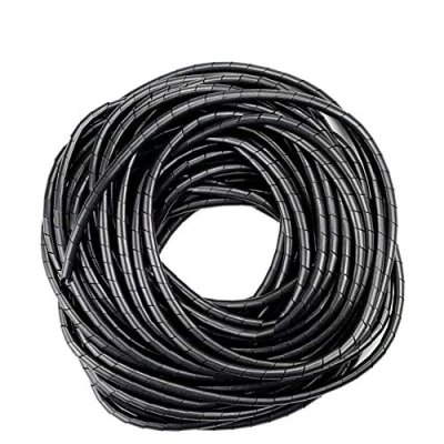 Afbeelding van GTIWUNG Universele flexibele spiraalslang, 4 mm, kabelset voor het opbergen van spiraalvormige kabelwikkelbuis, ter bescherming de antennekabel TV/PC/USB/tv/AUX (25 m) zwart