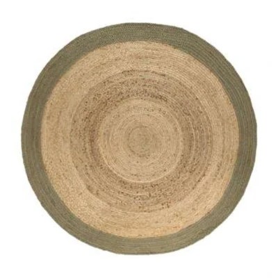 Afbeelding van EVA Interior Vloerkleed Jute Rond Naturel/Groen 120 Ã ̃