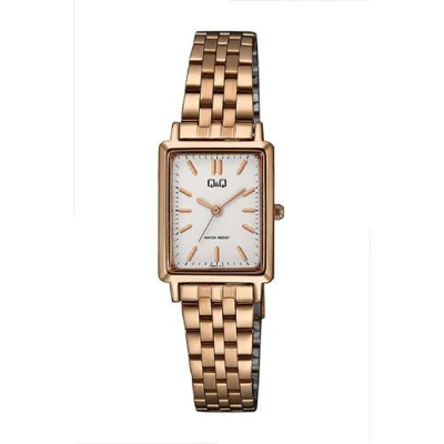 Afbeelding van Q&amp;Q model qb95j001y prachtig rosekleurig dames horloge rechthoekig 3 atm waterdicht