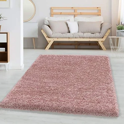 Afbeelding van Carpetsale24 Hoogpolig Vloerkleed Roze Effen Tapijt Shaggy Modern Woonkamer Slaapkamer, Kinderkamer Trend Soft Fluffy 160 x 230 cm