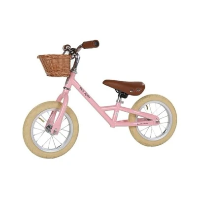 Afbeelding van Bandits &amp; Angels loopfiets Retro Rider roze met mandje 2.5 jaar meisjes metaal