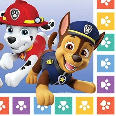 Afbeelding van Amscan 9914237 Rainbow Paw Patrol Kids Verjaardagsfeestje Luncheon Servetten 16 Pack