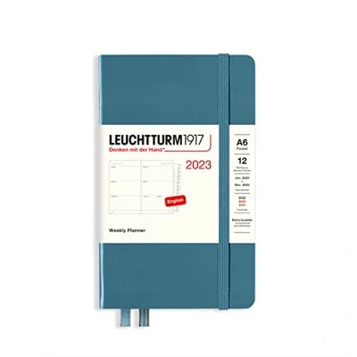 Afbeelding van LEUCHTTURM1917 365956 Pocket (A6) 2023 12 maanden Wekelijkse Planner Stone Blue