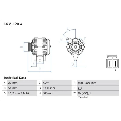 Afbeelding van Bosch Alternator/Dynamo 0 986 081 060
