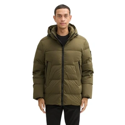 Afbeelding van TOM TAILOR Heren 1042521 jas, 11848 Jungle Soil Green, L, Groen, L