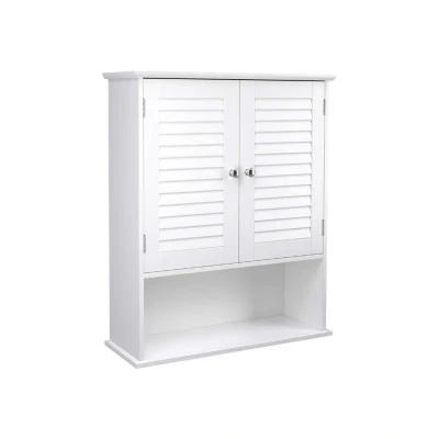 Afbeelding van Parya Home Badkamerkast Wandkast Incl. Plank 2 Deuren Hout Wit