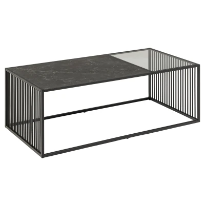 Afbeelding van Salontafel Humble 120x60 cm marmer met rookglas