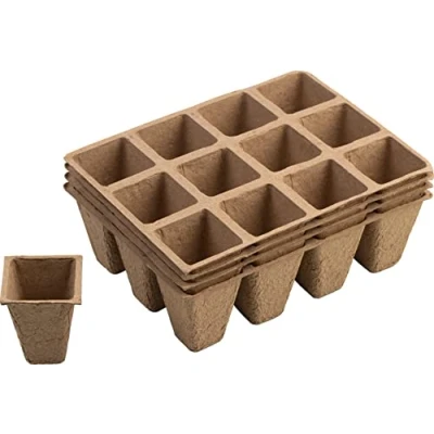 Afbeelding van Meister WU9968290, kweekpotten, 4 x cm, praktische set van 48 stuks, papierpulp, biologisch afbreekbaar, plantenpot, zaaipot, plantenkweek