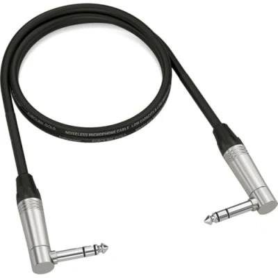 Afbeelding van Behringer Instrument Patch Cable 1/4 Inch TRS Male to 0.90 m / 3 ft Right Angled Gold Performance GIC 90 4SR