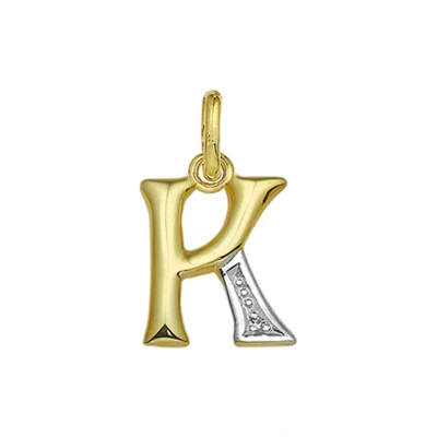 Afbeelding van Trendjuwelier huiscollectie Hanger Geelgoud Letter K Diamant 0.005 Ct.
