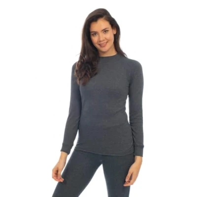 Afbeelding van Heatkeeper Thermo broek/shirt dames Set Antraciet S Thermokleding