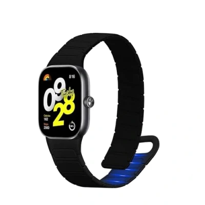 Afbeelding van kwmobile sporthorloge Band geschikt voor Xiaomi Redmi Watch 4 / 8 Pro bandje Smartwatch of activity tracker polsband Met magneetsluiting In zwart