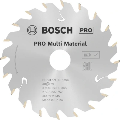 Afbeelding van Bosch Cirkelzaagblad ACCU Standard For Multi Material 85x15x1.5 30 Tands