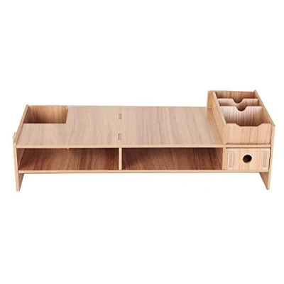 Afbeelding van Monitor Laptop Stand Computer Scherm Ondersteuning Modern Bureau Rack Plank Desktop Organizer Houten voor