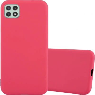Afbeelding van Cadorabo Hoesje geschikt voor Samsung Galaxy A22 5G in CANDY ROOD Beschermhoes TPU silicone Case Cover
