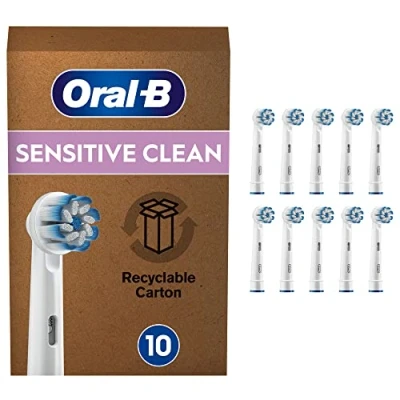 Afbeelding van Oral B Sensitive Clean met CleanMaximiser technologie Opzetborstels 10 Stuks Brievenbusverpakking