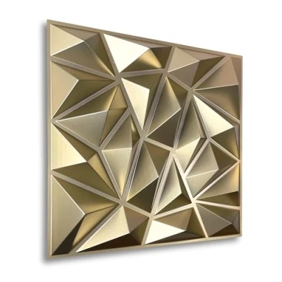 Afbeelding van 3D panelen, 50 x cm, pvc kunststof wandpanelen, gaming, kamer, wandplafond, look, 40 stuks, 10 m², pvc, platen, D099, champagnegoud
