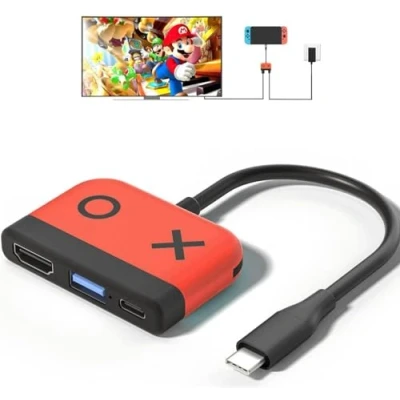 Afbeelding van Switch Dock voor Nintendo OLED, 3 in 1 TV adapter met 4K HDMI, USB 3.0 poort, Type C 65W PD opladen, draagbaar dockingstation reizen Switch/Switch OLED