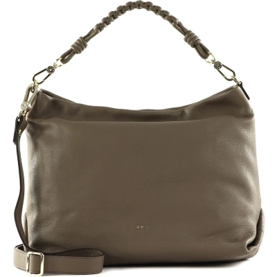 Afbeelding van abro Leren Schoudertas Leather Dalia Hobo Bag Poppy Tope Taupe