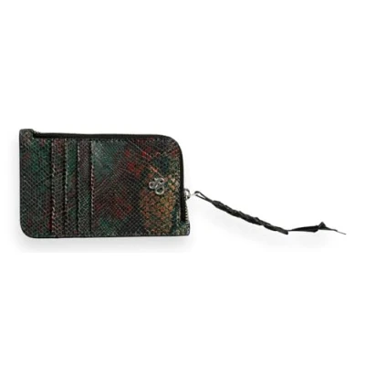 Afbeelding van SCOTCH &amp; SODA Leren Kaarthouder Printed Leather Cardholder With A Zip Snake Veelkleurig