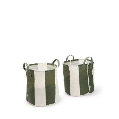 Afbeelding van OYOY Kara opbergmand medium 32xØ32 cm 2 pack Dark Green