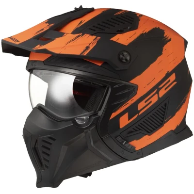 Afbeelding van LS2 OF606 Drifter Mud Matt Black Orange 06 XS Maat Helm