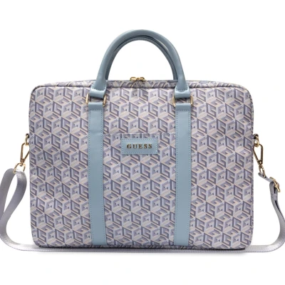 Afbeelding van Guess G Cube Stripes Laptoptas voor o.a. Notebooks (16 Inch) Blauw