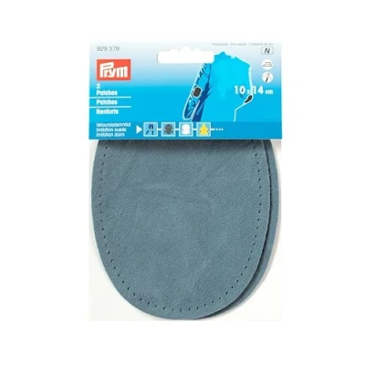 Afbeelding van Toppe in finta pelle scamosciata, termoadesive 10 x 14 cm, colore blu medio