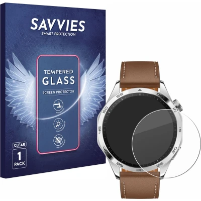 Afbeelding van Savvies Schermbeschermer van gepantserd glas, Smartwatch beschermfolie, Transparant