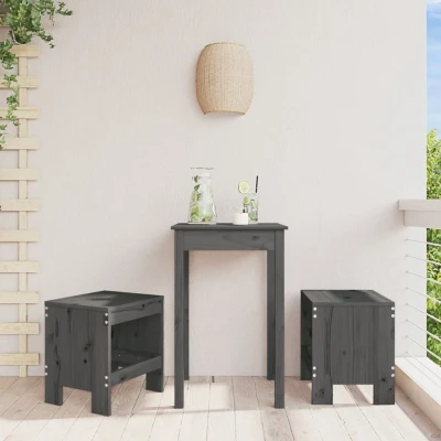 Afbeelding van Tuinkrukken 2 st 40x36x45 cm massief grenenhout grijs