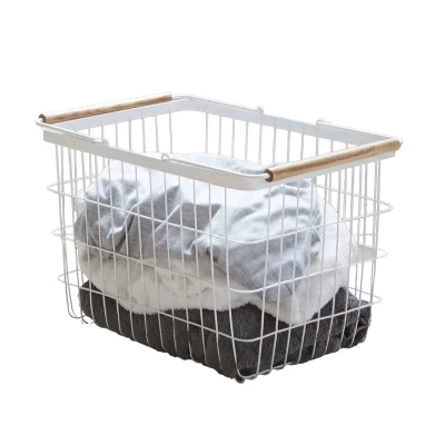 Afbeelding van Yamazaki Wasmand Tosca Small Wit Naturel Hout 41,5x31x27cm