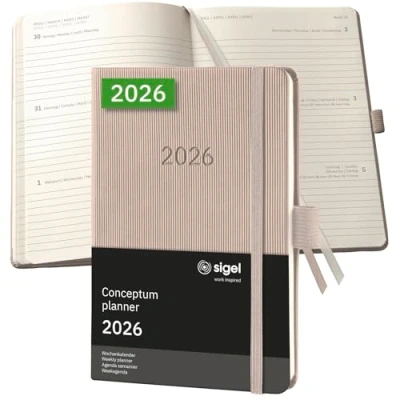 Afbeelding van SIGEL C2661 Wochenkalender Conceptum 2026, ca. A6, , taupe: Agenda Conceptum, Classic, Hardcover