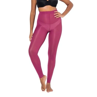 Afbeelding van Ulla Popken grote maten plussize kousenlegging, 60 denier, platte naden, bes, 48/50