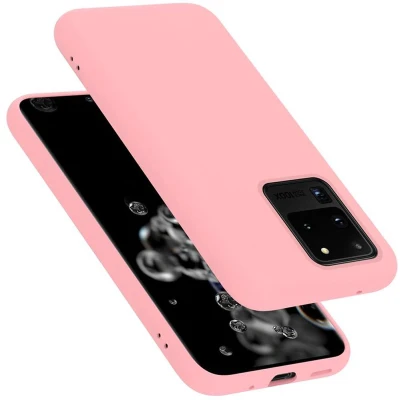 Afbeelding van Cadorabo Hoesje geschikt voor Samsung Galaxy S20 ULTRA Case in LIQUID ROZE Beschermhoes TPU silicone Cover