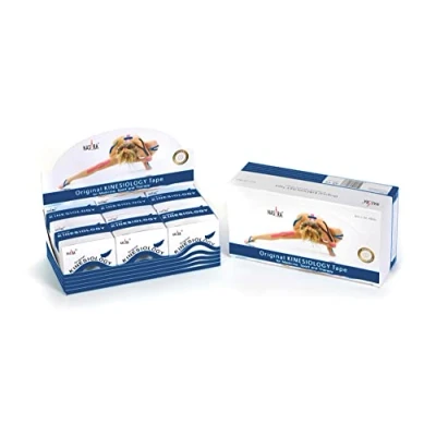 Afbeelding van Nasara Originele kinesiologische fysio sport tape: 6 delige doos met tapes voor en geneeskunde, rol grootte 5cm x 5m, donkerblauw