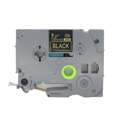 Afbeelding van BROVACS 1 pak goud op zwart gelamineerde labeltape compatibel voor Brother P Touch labelprinter TZ 324 TZe 9 mm 3/8 inch OPA4324
