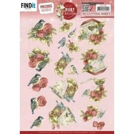 Afbeelding van 3D Cutting Sheets Precious Marieke Ruby Christmas Birds