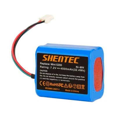 Afbeelding van Shentec 7,2 V 3500 mAh Ni MH batterij, compatibel met Mint 5200 Braava 380 380T 390 390T 5200B 5200C vloerbezemrobots