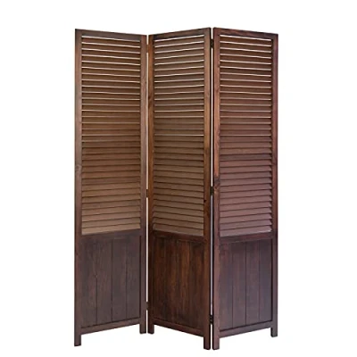 Afbeelding van Homestyle4u 1358, kamerscherm, ruimteverdeler, binnen, 3 delig, hout, bruin, scheidingswand, inkijkbescherming