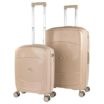 Afbeelding van ITACA Koffer Set koffers Stevige Kofferset 2 Stuks Reiskoffer Set. van Trolley (Handbagage Koffer, en Grote Koffer). Delige. Lichtgewicht Koffers, Taupe